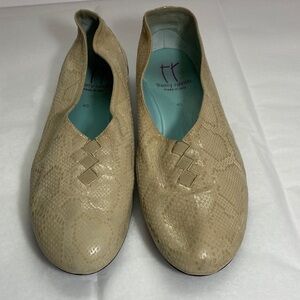 Thierry Rabotin Beige Snakeskin Loafers